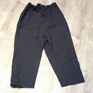 Yoshi Kondo Paris black drop crotch women elastic waist back pants size M